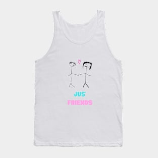 Jus' Friends, Just Friends, Really in love, Funny T-Shirt, Funny Tee, Badly Drawn, Bad Drawing Tank Top